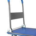 Dolly Cart Platform Truck 660Lbs Folding Foldable Push Cart Dolly Flatbed Dolly Metal With Wheels Hand Trucks Platform Truck Luggage Cart Heavy Duty Rolling Tool Cart Blue Steel