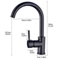 Matte Black Kitchen Faucet Single Handle Stainless Steel,Commercial Single Hole Kitchen Sink Faucet,Modern One Hole Bar Sink Faucet Matte Black Black Kitchen Classic,Modern Ceramic Stainless Steel