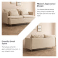 Modern Upholstered Loveseat Sofa,Beige Cotton Linen 63.8'' Beige Foam Cotton Linen 2 Seat