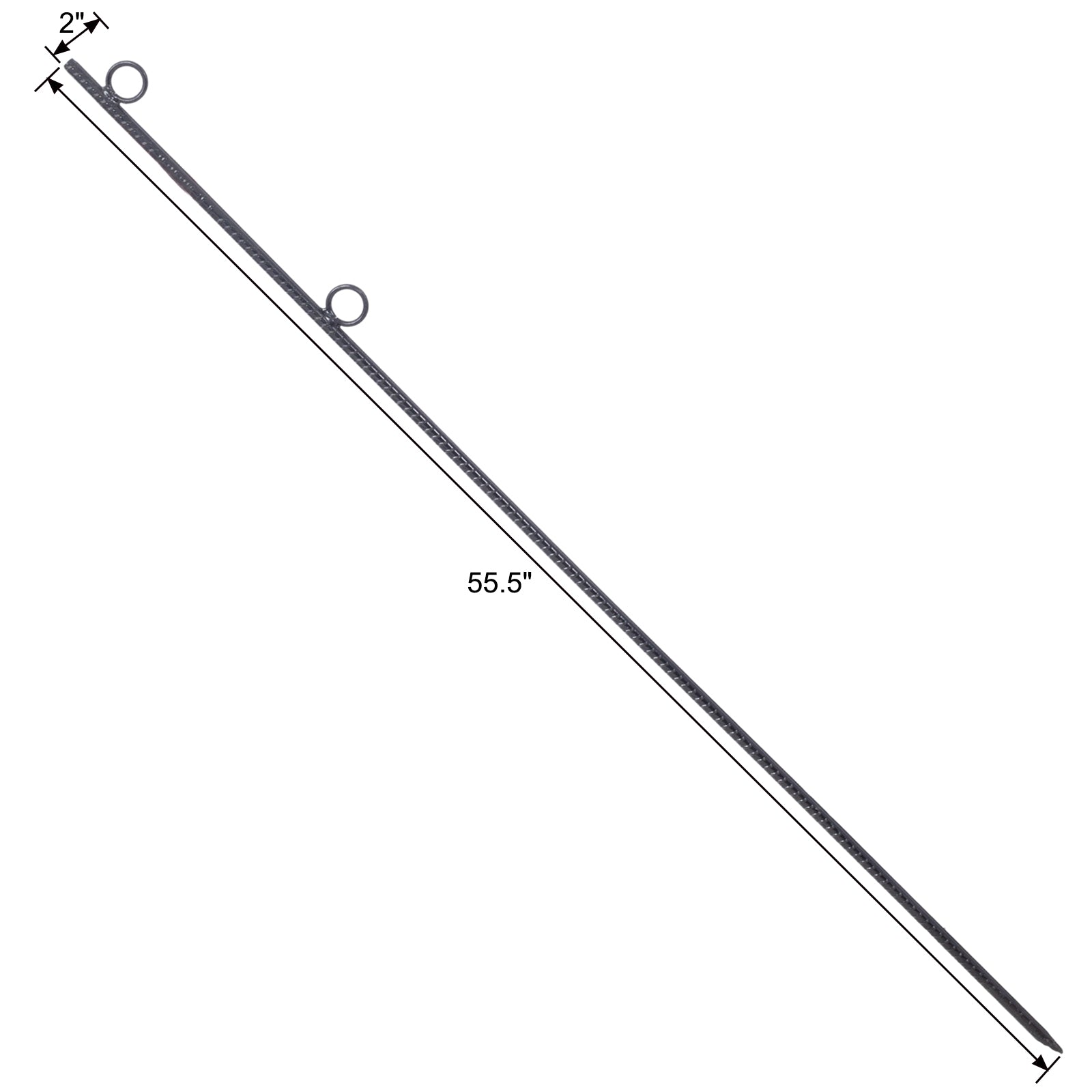Rebar Stake With Loop 4Pcs Grip Rebar 5 8X 55.5 Inch Steel Durable Heavy Duty Tent Canopy Ground Stakes With Angled Ends And 1 Inch Loops For Campsites And Canopies Black Steel