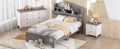 3 Pieces Bedroom Sets Twin Size House Bed With Storage Headboard, Wooden Nightstand And Storage Dresser,Gray Gray Wood