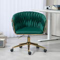 Modern Design The Backrest Is Hand Woven Office Chair,Vanity Chairs With Wheels,Height Adjustable,360 Swivel For Bedroom Living Room Green Green Bedroom Foam Modern Foam Velvet