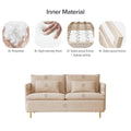 Modern Upholstered Loveseat Sofa,Beige Cotton Linen 63.8'' Beige Foam Cotton Linen 2 Seat