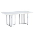 Modern Simple And Luxurious White Imitation Marble Grain Dining Table Rectangular Office Table.Computer Table.Game Desk .Desk.For Dining Room, Living Room, Terrace, Kitchen White Mdf