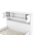 Twin Size Captain Platform Bed Frame With Storage Bookcases And Shelves,Four Drawers,White Twin White Solid Wood Mdf