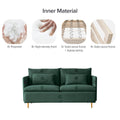 Modern Upholstered Loveseat Sofa,Emerald Cotton Linen63.8