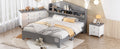 3 Pieces Bedroom Sets Full Size House Bed With Storage Headboard, Wooden Nightstand And Storage Dresser,Gray Gray Wood