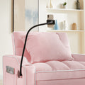 3 In 1 Sofa Bed, Convertible Sleeper Chair Sofa Bed Adjustable Pull Out Sleeper Chair Bed Multi Pockets Folding Sofa Bed For Living Room Bedroom Small Space Pink Pink Velvet 1 Seat