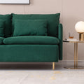 Modern Upholstered Loveseat Sofa,Emerald Cotton Linen63.8