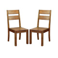 Set Of 2 Wooden Side Chairs In Dark Oak Finish Dark Oak Dining Room Dining Chairs Ladder Back Wood