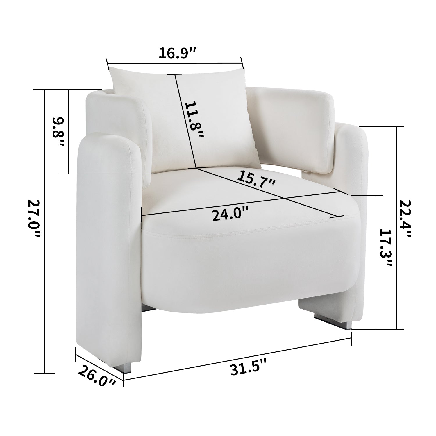 Modern design velvet lounge chair,single sofa with beige-bedroom-modern-foam-velvet-velvet