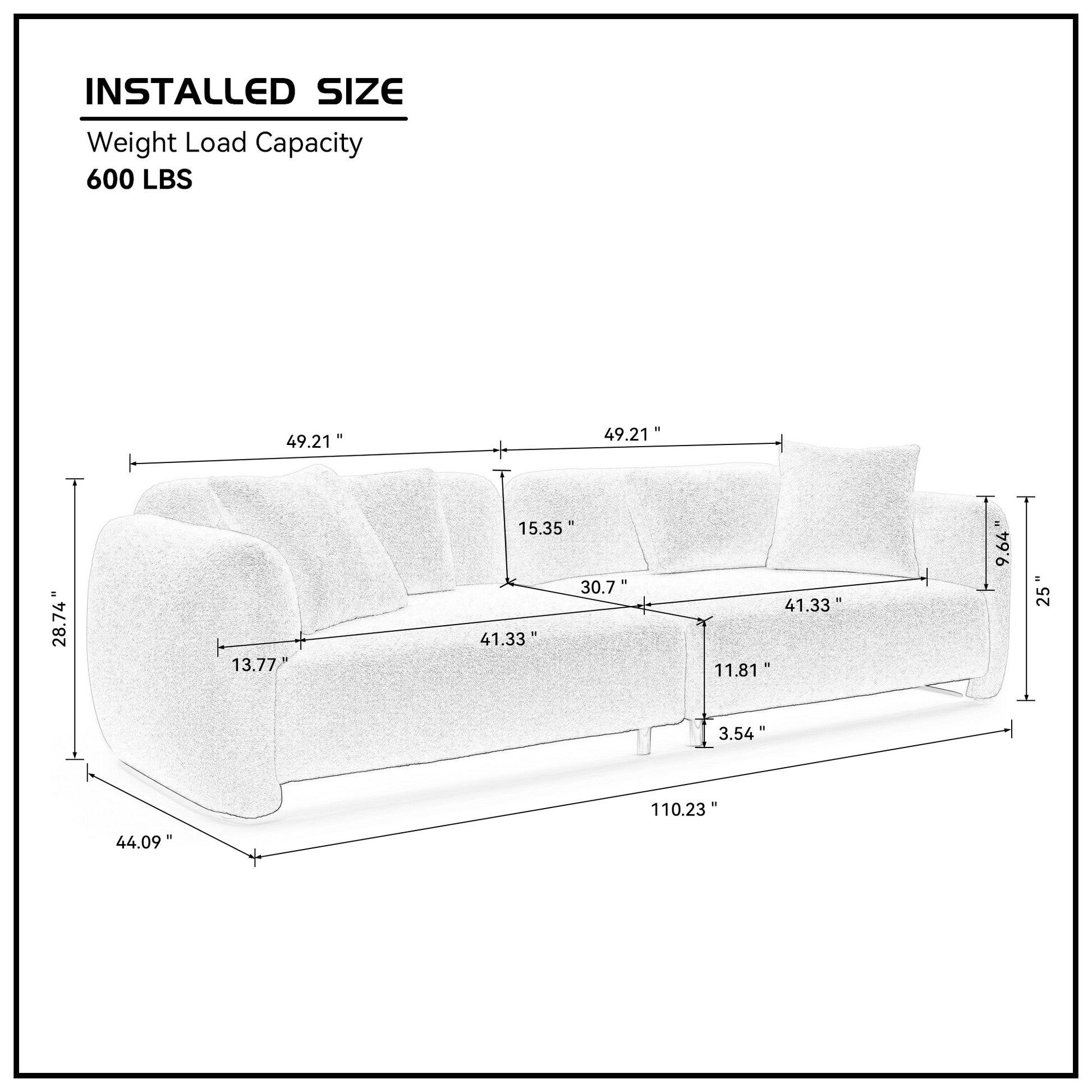 110.23'' Oversized Sofa Comfy Teddy Boucl Couch With 4 Pillows Premium 3 Seater Bubble Couch For Living Room Bedroom,Home Office Beige Beige Teddy