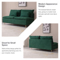 Modern Armless Loveseat Couch,Armless Settee Bench, Emerald Cotton Linen 59.8'' Emerald Foam Cotton Linen 2 Seat