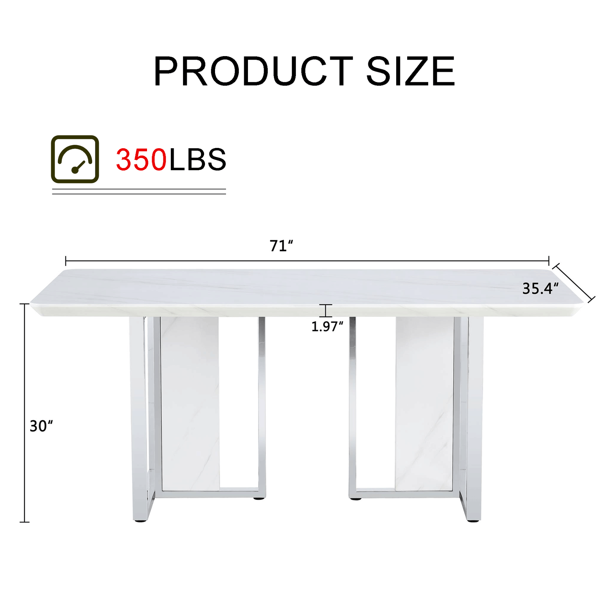 Modern Simple And Luxurious White Imitation Marble Grain Dining Table Rectangular Office Table.Computer Table.Game Desk .Desk.For Dining Room, Living Room, Terrace, Kitchen White Mdf