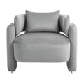 Modern Design Velvet Lounge Chair,Single Sofa With Pillows For Living Room,Bedroom Grey Grey Bedroom Modern Foam Velvet Velvet