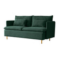 Modern Upholstered Loveseat Sofa,Emerald Cotton Linen63.8
