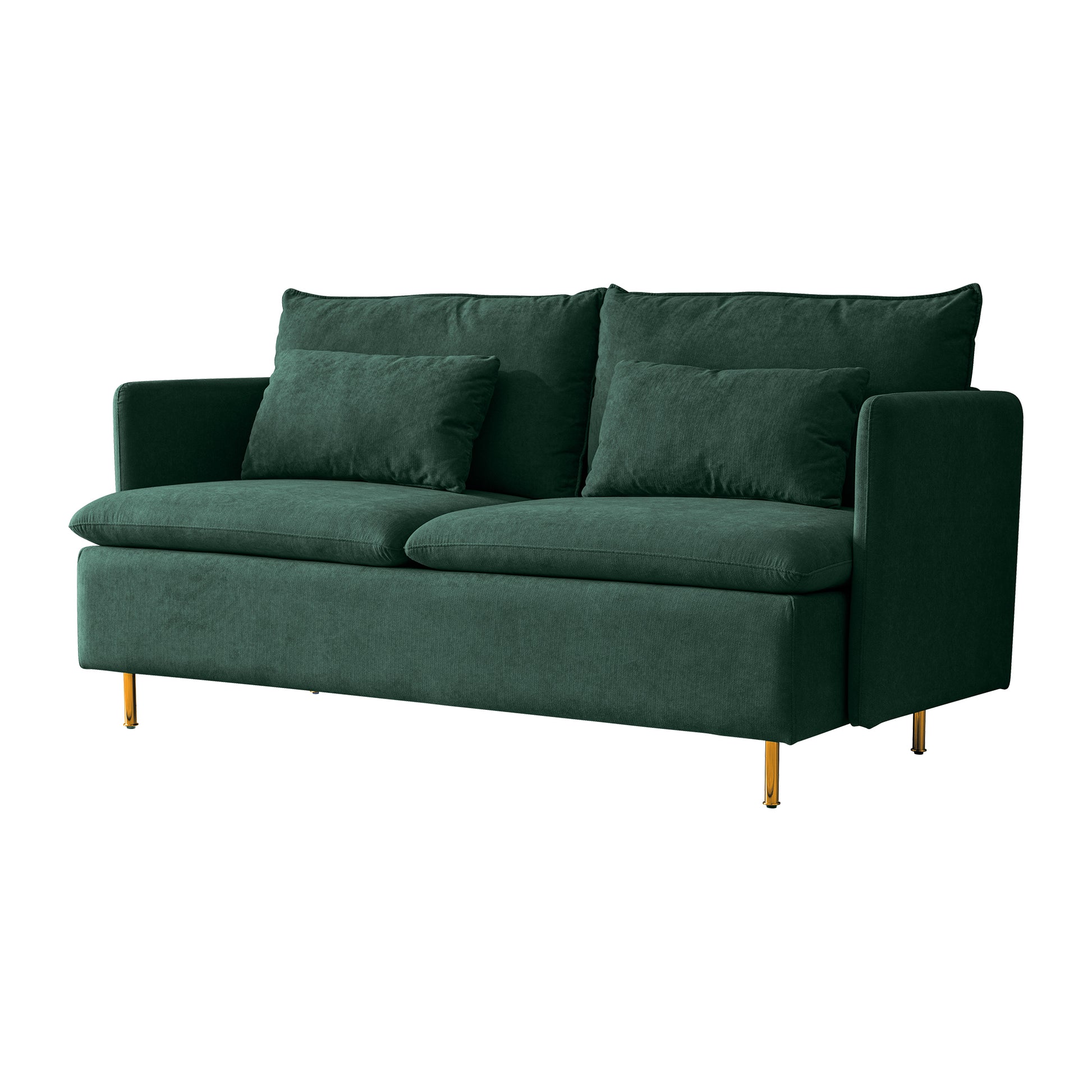 Modern Upholstered Loveseat Sofa,Emerald Cotton Linen63.8" Emerald Foam Cotton Linen 2 Seat