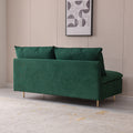 Modern Armless Loveseat Couch,Armless Settee Bench, Emerald Cotton Linen 59.8'' Emerald Foam Cotton Linen 2 Seat