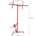 Drywall Panel Hoist Drywall Lift Rolling Panel Hoist Jack Lifter 16Ft Red Color Red Metal