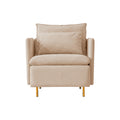 Modern Fabric Accent Armchair,Upholstered Single Sofa Chair,Beige Cotton Linen 30.7'' Beige Foam Cotton Linen 1 Seat