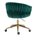 Modern Design The Backrest Is Hand Woven Office Chair,Vanity Chairs With Wheels,Height Adjustable,360 Swivel For Bedroom Living Room Green Green Bedroom Foam Modern Foam Velvet