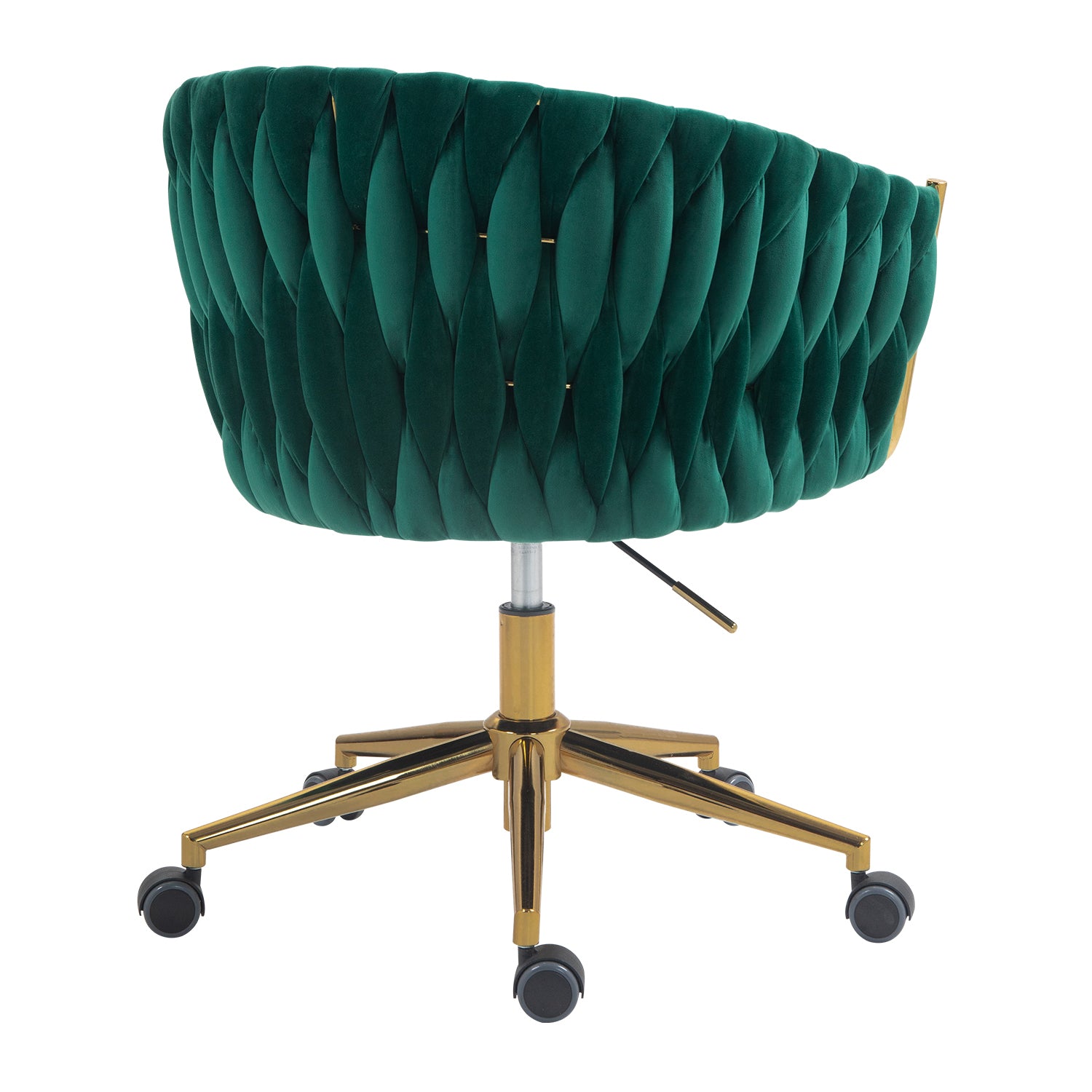 Modern Design The Backrest Is Hand Woven Office Chair,Vanity Chairs With Wheels,Height Adjustable,360 Swivel For Bedroom Living Room Green Green Bedroom Foam Modern Foam Velvet