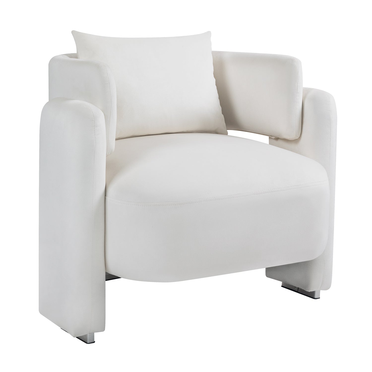 Modern design velvet lounge chair,single sofa with beige-bedroom-modern-foam-velvet-velvet
