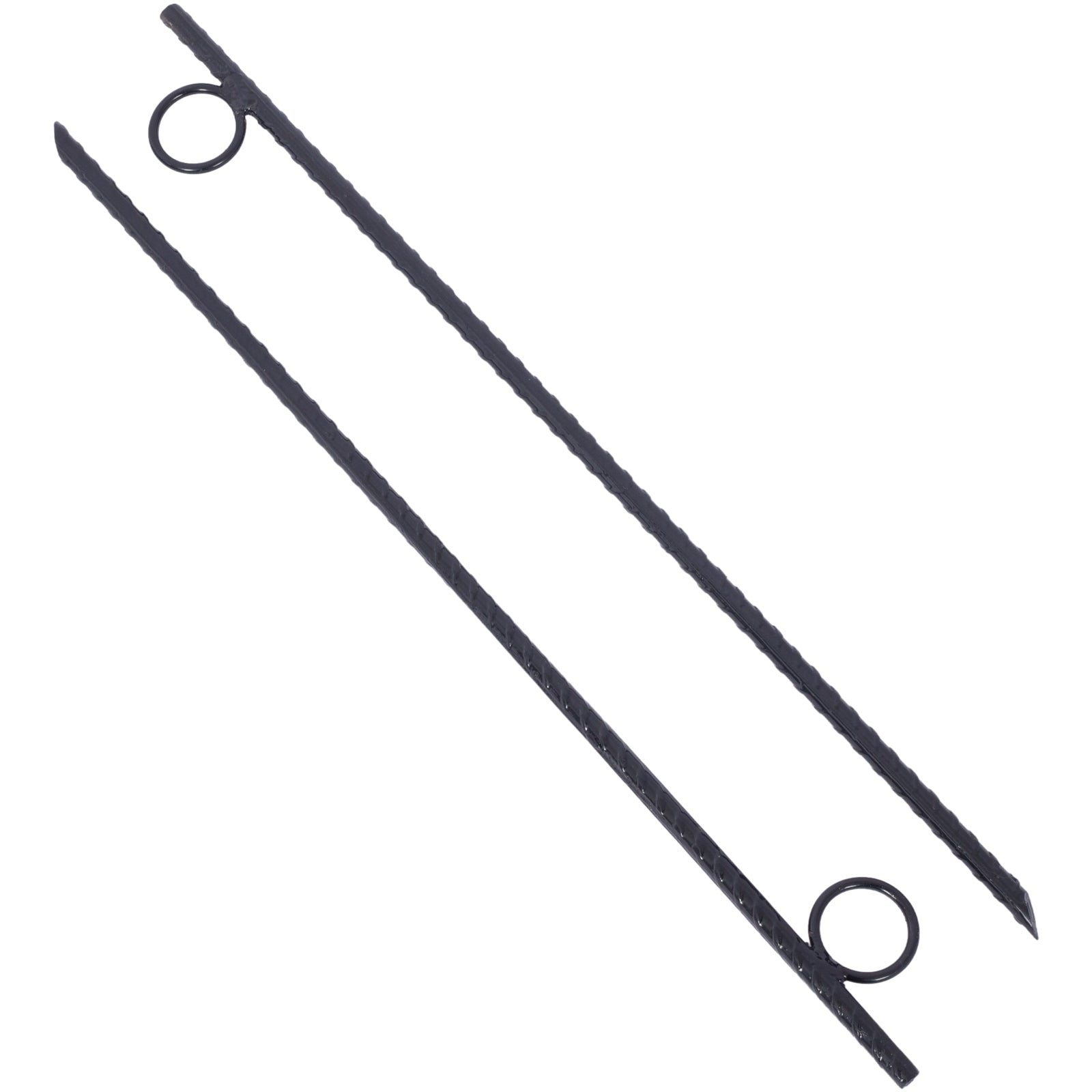 Rebar Stake With Loop 8Pcs Grip Rebar 3 8X 18 Inch Steel Durable Heavy Duty Tent Canopy Ground Stakes With Angled Ends And 1 Inch Loops For Campsites And Canopies Black Steel
