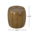Metal Drum End Table Gold Iron