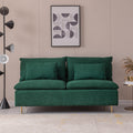Modern Armless Loveseat Couch,Armless Settee Bench, Emerald Cotton Linen 59.8'' Emerald Foam Cotton Linen 2 Seat