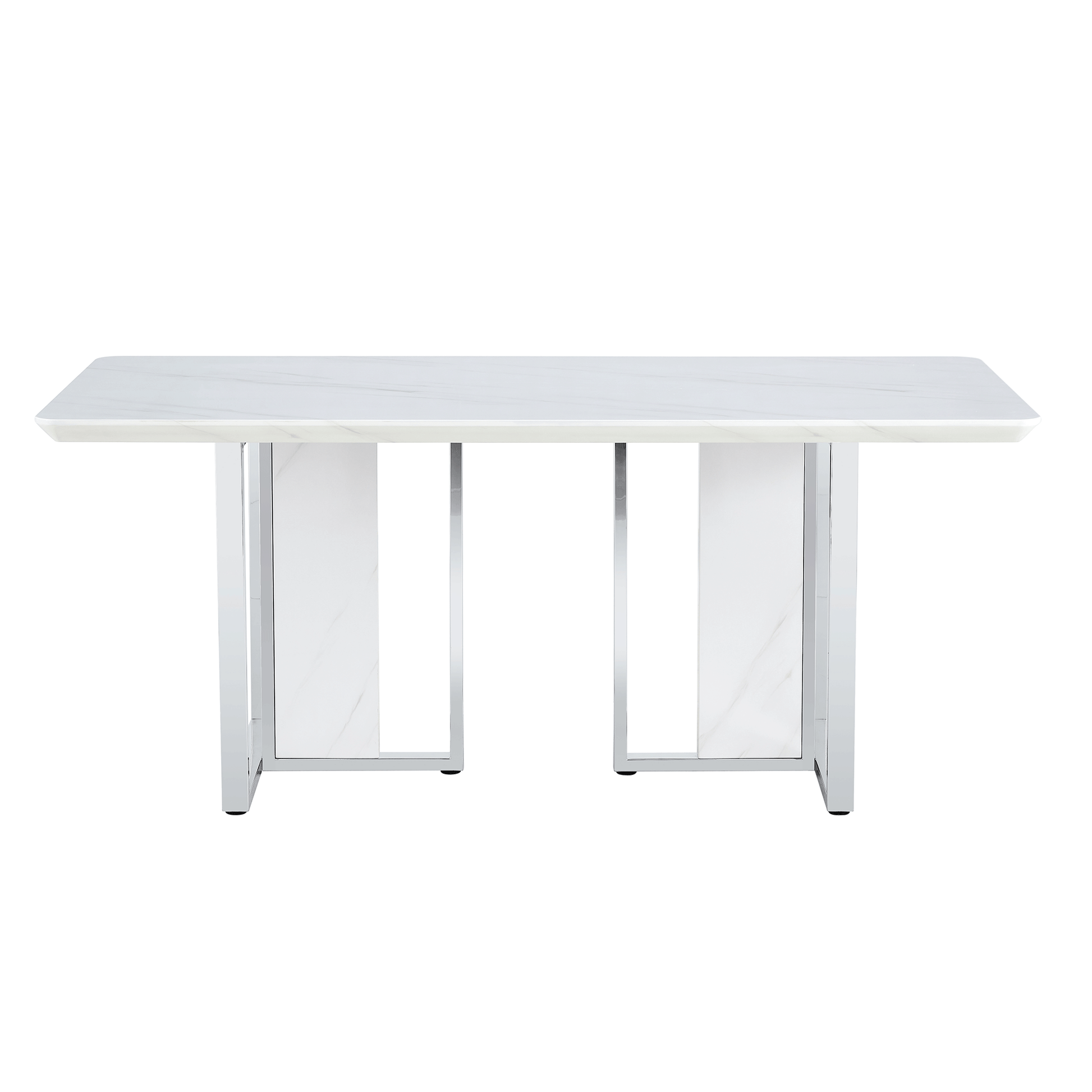 Modern Simple And Luxurious White Imitation Marble Grain Dining Table Rectangular Office Table.Computer Table.Game Desk .Desk.For Dining Room, Living Room, Terrace, Kitchen White Mdf