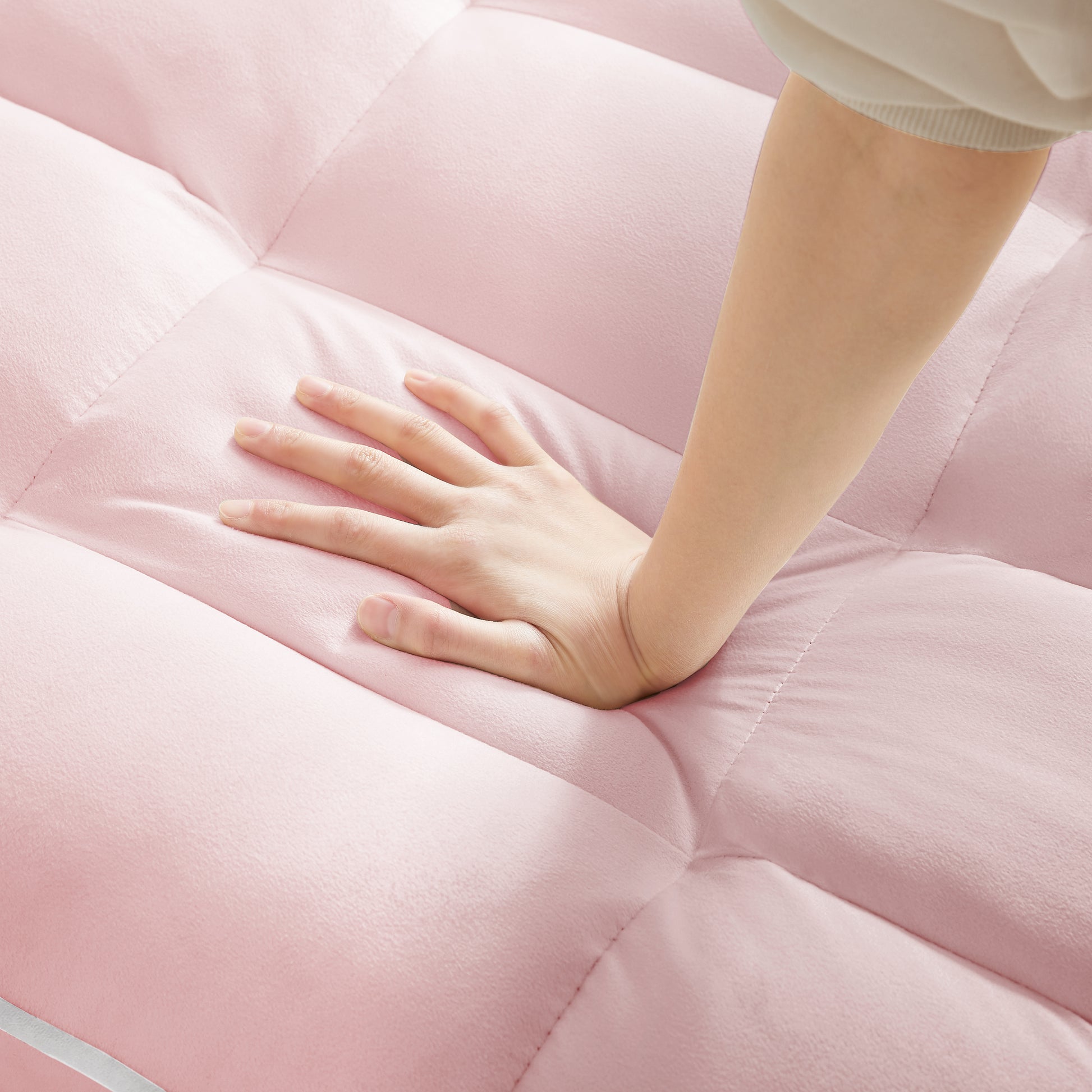 3 In 1 Sofa Bed, Convertible Sleeper Chair Sofa Bed Adjustable Pull Out Sleeper Chair Bed Multi Pockets Folding Sofa Bed For Living Room Bedroom Small Space Pink Pink Velvet 1 Seat