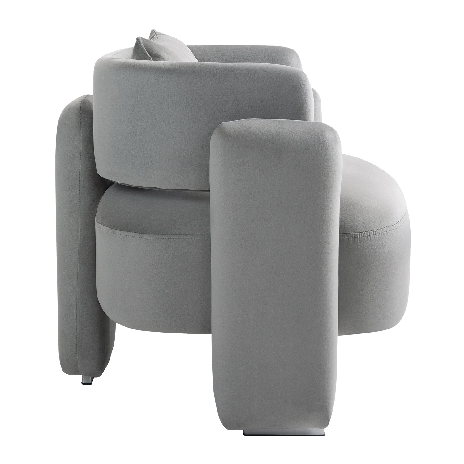 Modern design velvet lounge chair,single sofa with grey-bedroom-modern-foam-velvet-velvet