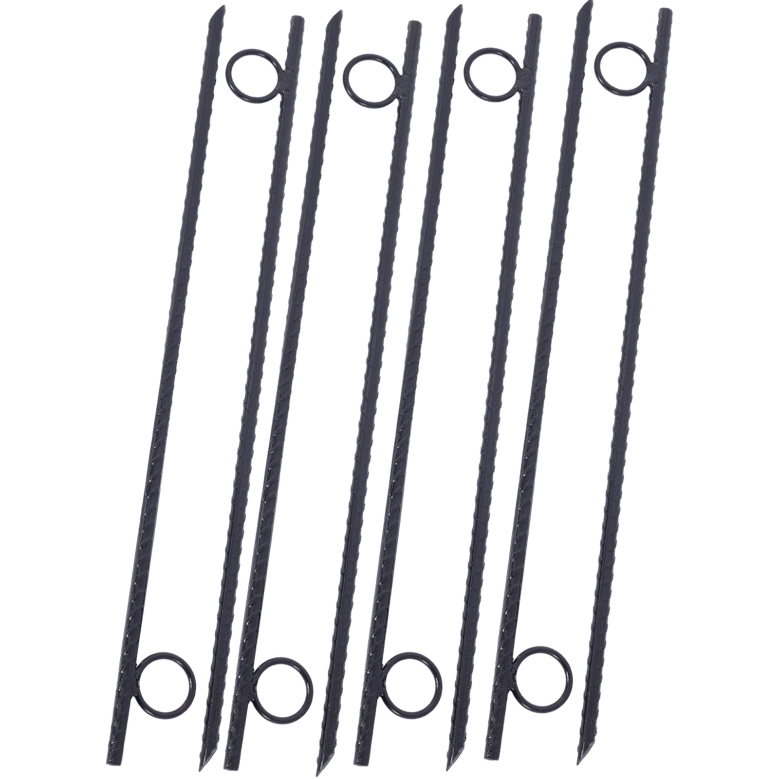 Rebar Stake With Loop 8Pcs Grip Rebar 3 8X 18 Inch Steel Durable Heavy Duty Tent Canopy Ground Stakes With Angled Ends And 1 Inch Loops For Campsites And Canopies Black Steel