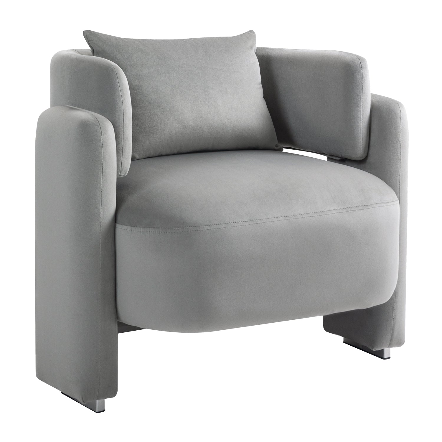 Modern Design Velvet Lounge Chair,Single Sofa With Pillows For Living Room,Bedroom Grey Grey Bedroom Modern Foam Velvet Velvet