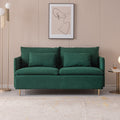 Modern Upholstered Loveseat Sofa,Emerald Cotton Linen63.8