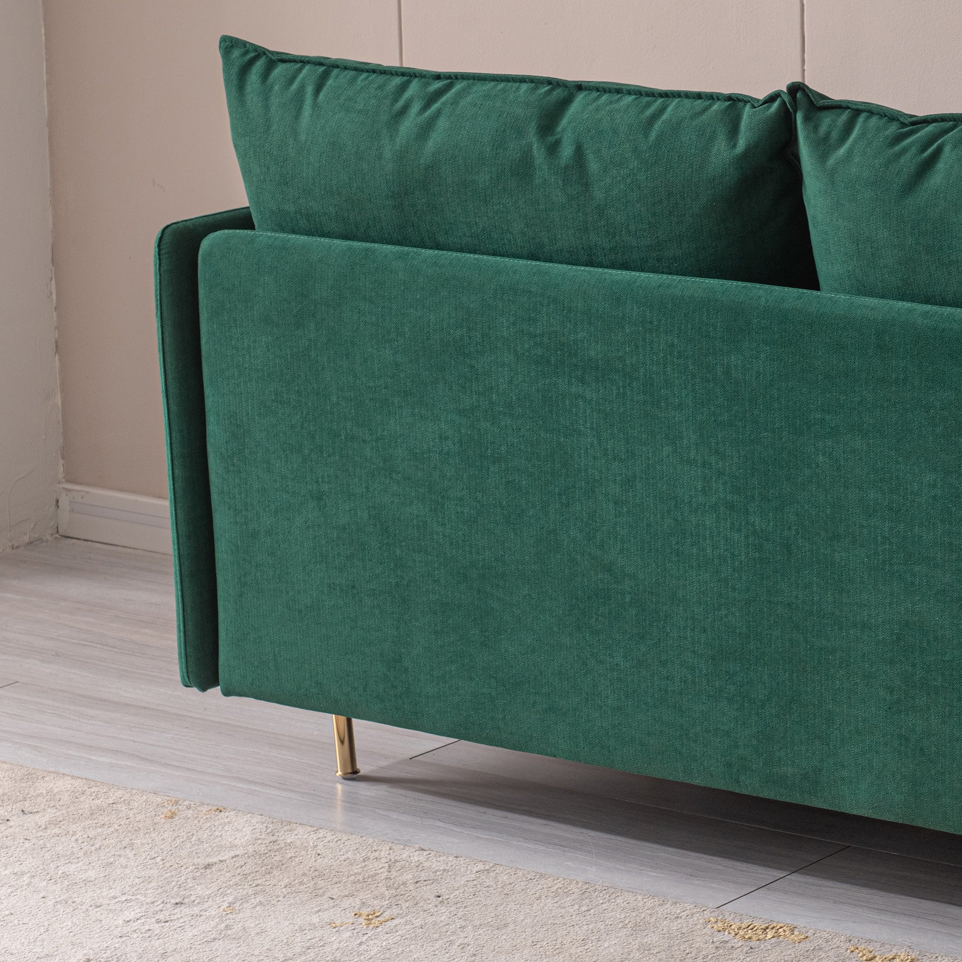 Modern Upholstered Loveseat Sofa,Emerald Cotton Linen63.8" Emerald Foam Cotton Linen 2 Seat