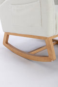 049 Teddy Fabric Rocking Chair With Packet Wood Legs,Ivory Wood Solid Ivory Primary Living Space Foam Wipe Clean Modern Rocking Chairs Eucalyptus Tufted Back Foam Teddy