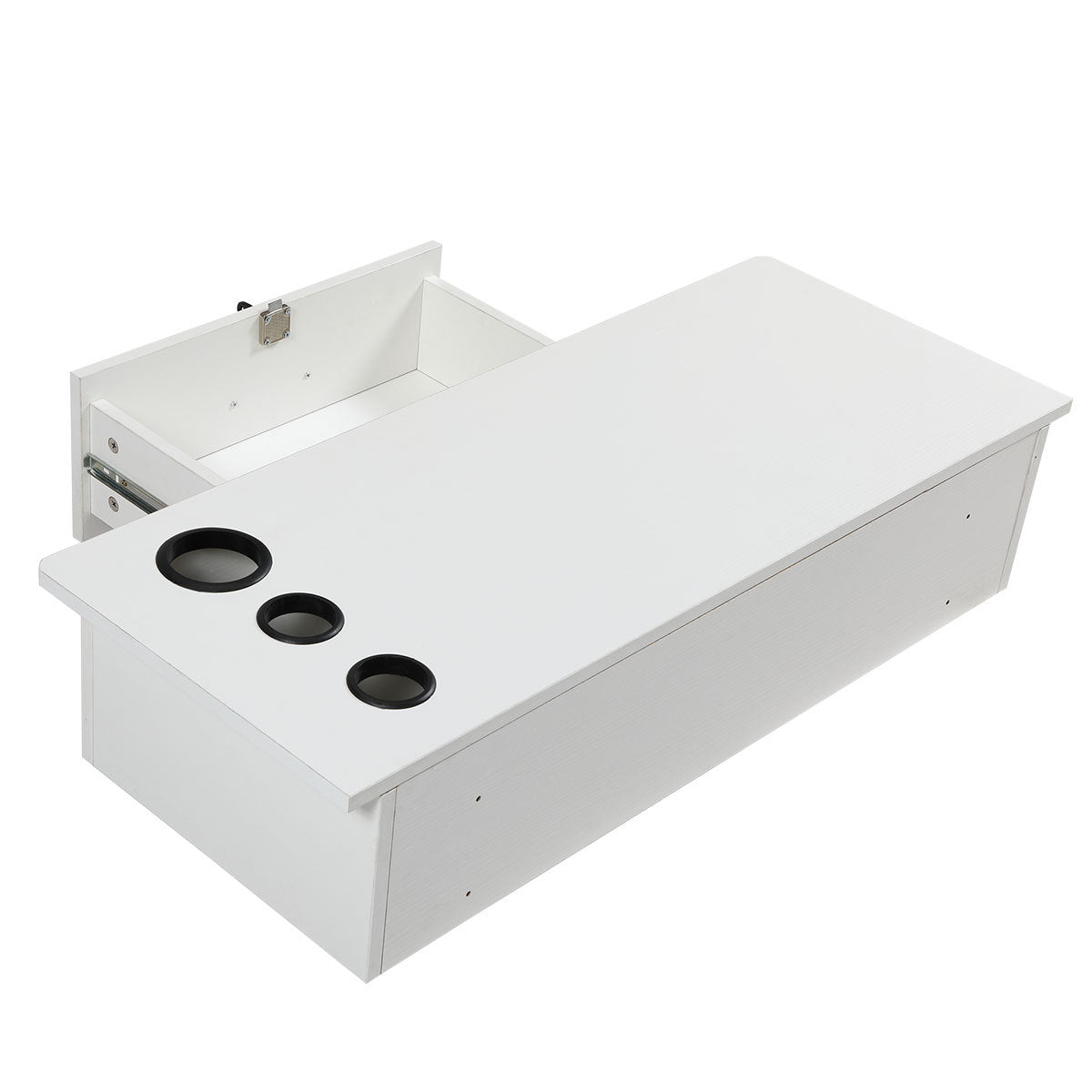 Classic Wall Mounted Styling Station with Drawer and white-particle board