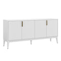 Storage Cabinet Sideboard Wooden Cabinet With 4 Doors For Hallway, Entryway, Living Room, Adjustable Shelf White Solid Wood Mdf