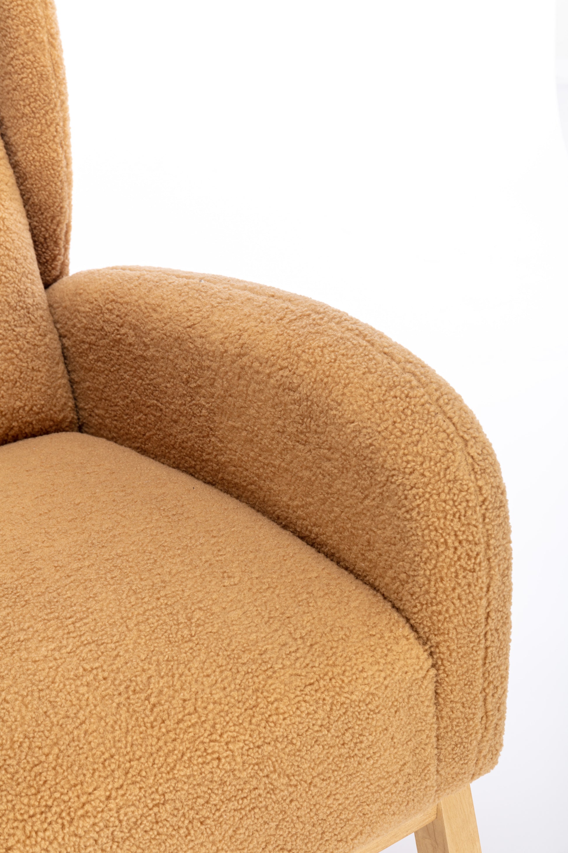 049 Teddy Fabric Rocking Chair With Packet Wood Legs,Khaki Wood Solid Khaki Primary Living Space Foam Wipe Clean Modern Rocking Chairs Eucalyptus Tufted Back Foam Teddy