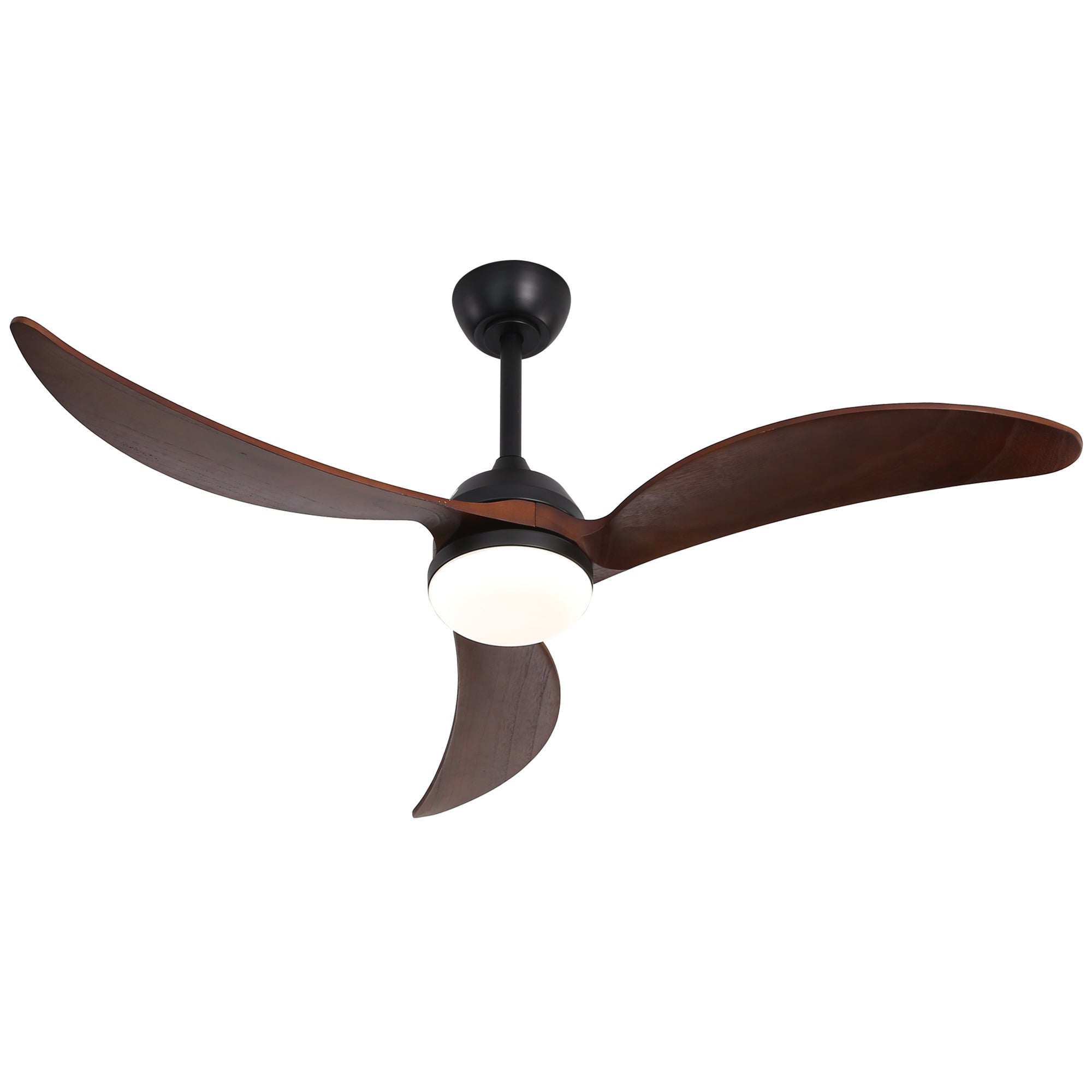 52 Inch Ceiling Fan with Lights and Smart Remote black-metal & wood