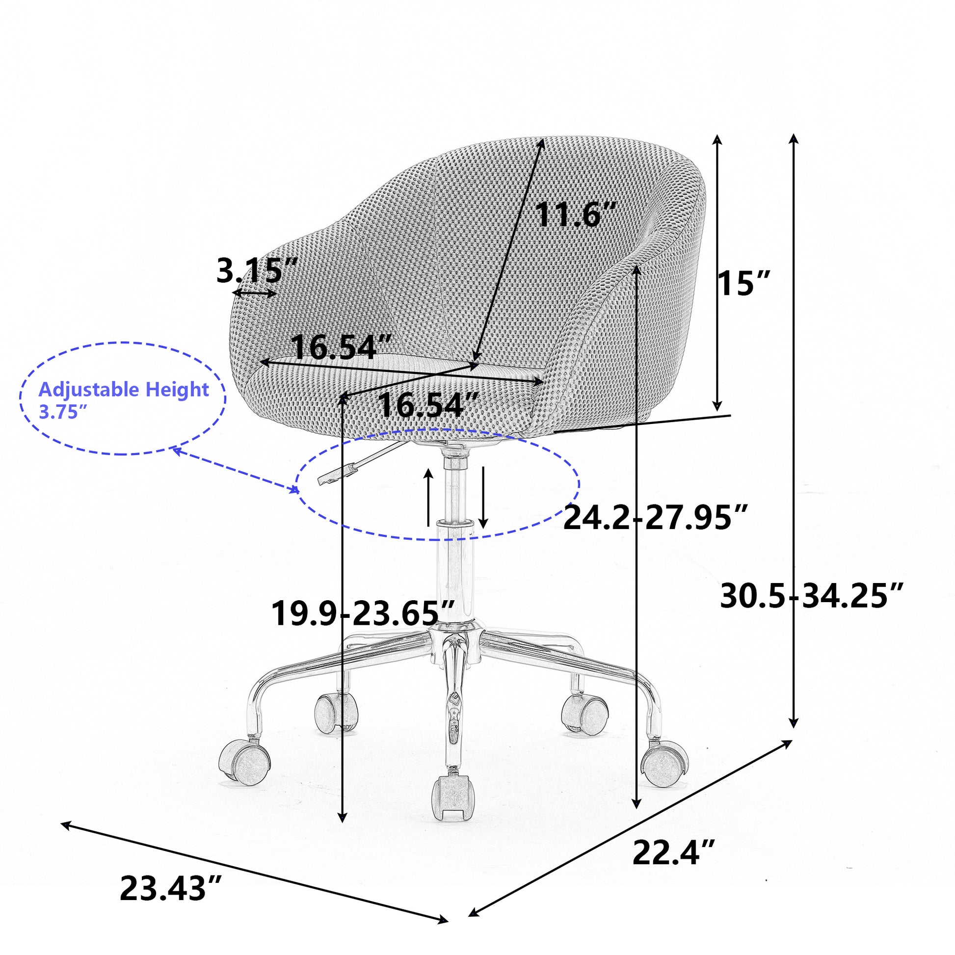047 Mesh Fabric Home Office 360 Swivel Chair Adjustable Height With Gold Metal Base,Caramel Solid Caramel Office Sponge Wipe Clean Modern Office Chairs Tufted Back Foam Adjustable Height Fabric Mesh