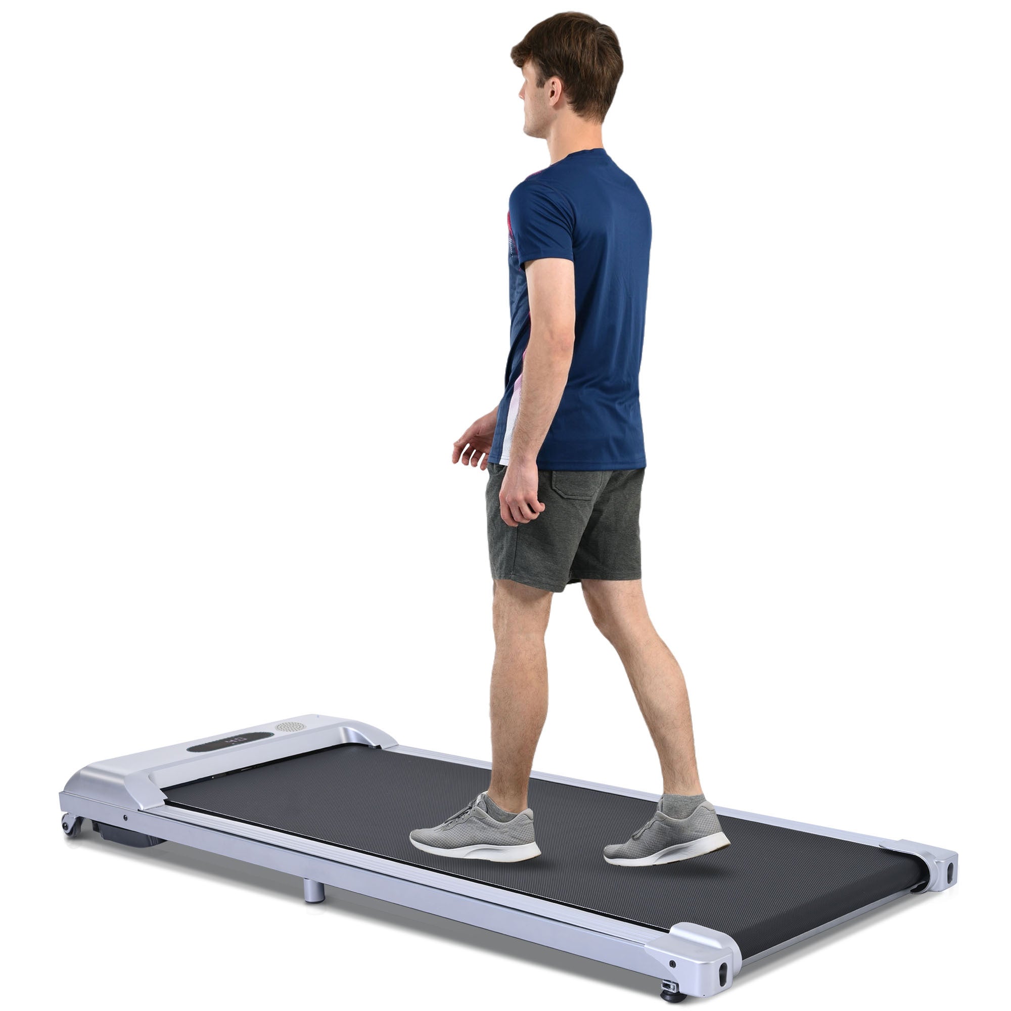 2 in 1 Under Desk Electric Treadmill 2.5HP, with silver-metal