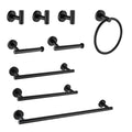 9 Piece Stainless Steel Bathroom Towel Rack Set Wall matte black-stainless steel