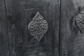 Carved Flower Door Handle, Antique Four Door Cabinet For Living Room Kitchen Hallway Black Antique Black Mdf