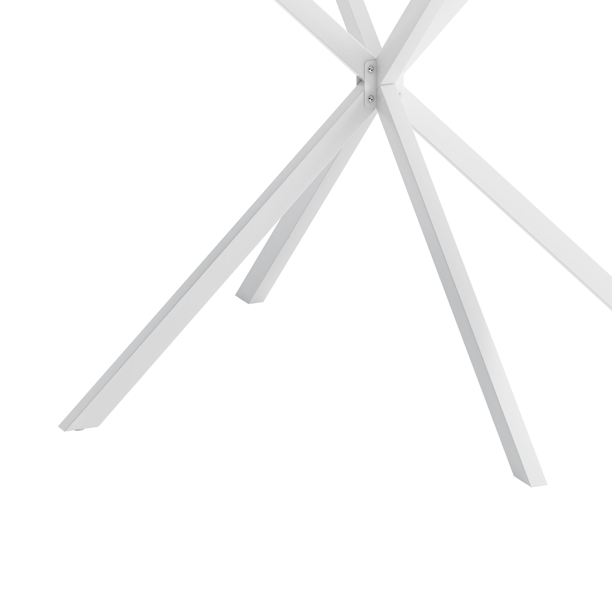 42.13'' Modern Cross Leg Round Dining Table, White Top white-mdf+metal