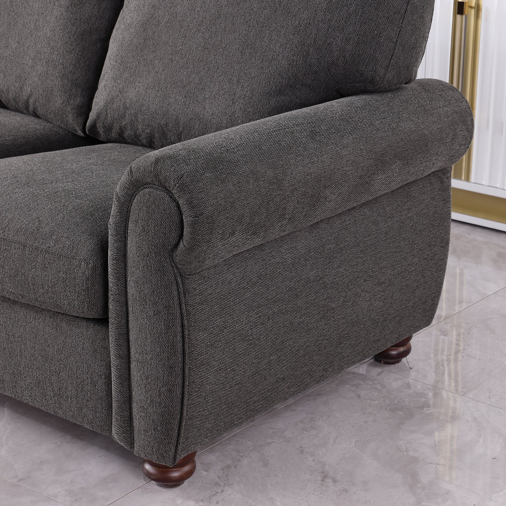 9552 Black Grey 3S Black Chenille