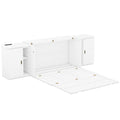 Queen Size Murphy Bed With Shelves, Cabinets And Usb Ports,White Queen White Mdf Lvl