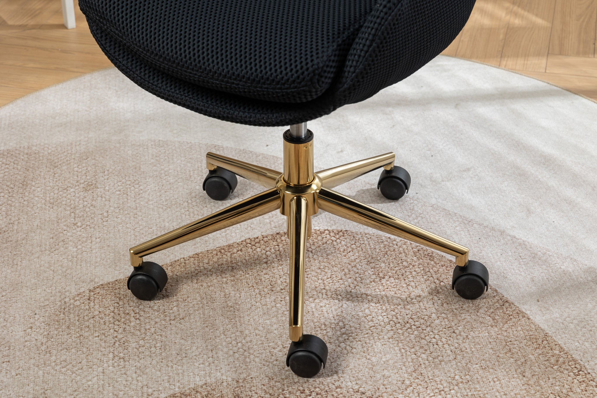 046 Mesh Fabric Home Office 360 Swivel Chair solid-black-office-sponge-wipe